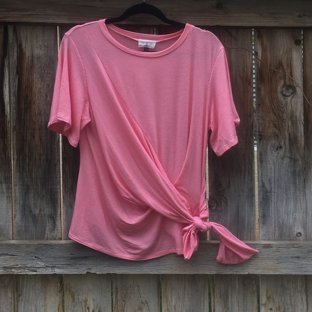 Thyme and Honey striped side tie top